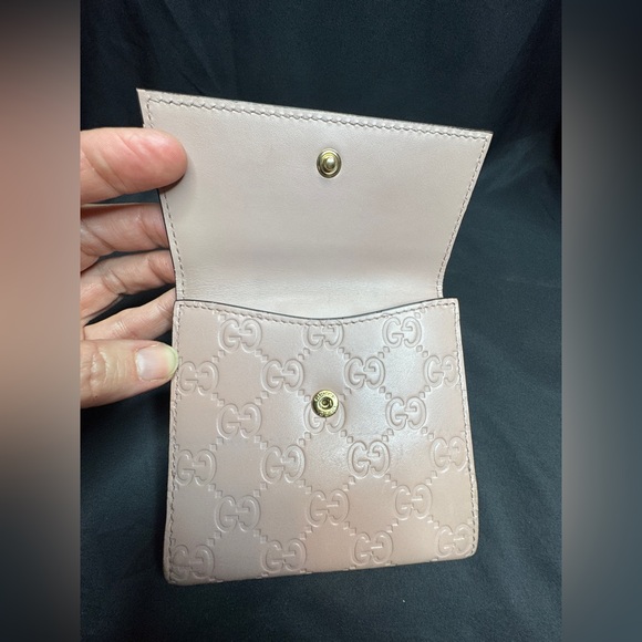 Gucci Blush Pink GG Guccissima Leather Compact Bow Wallet - Picture 16 of 16